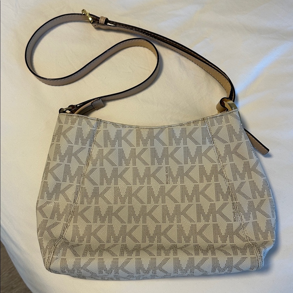 Michael Kors Shoulder Bag - Taupe with Brown Strap - Picture 2 of 11
